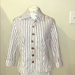 chaps striped tweed blazer size M